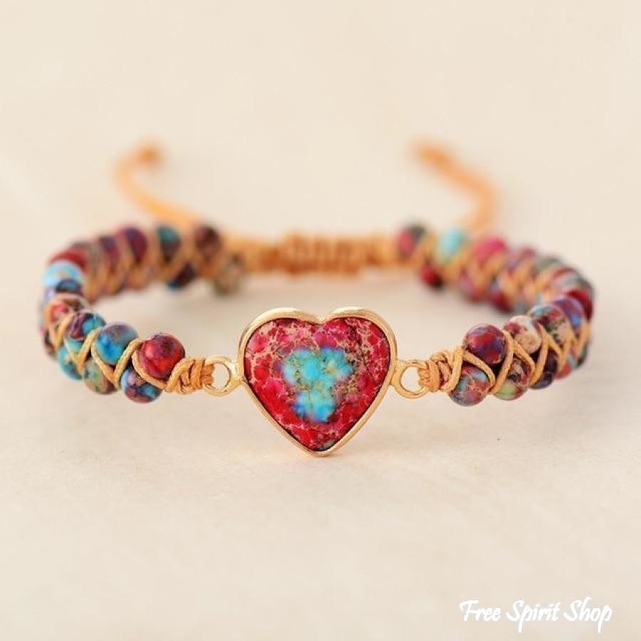 Chloe | Handmade Imperial Jasper Heart Beaded
