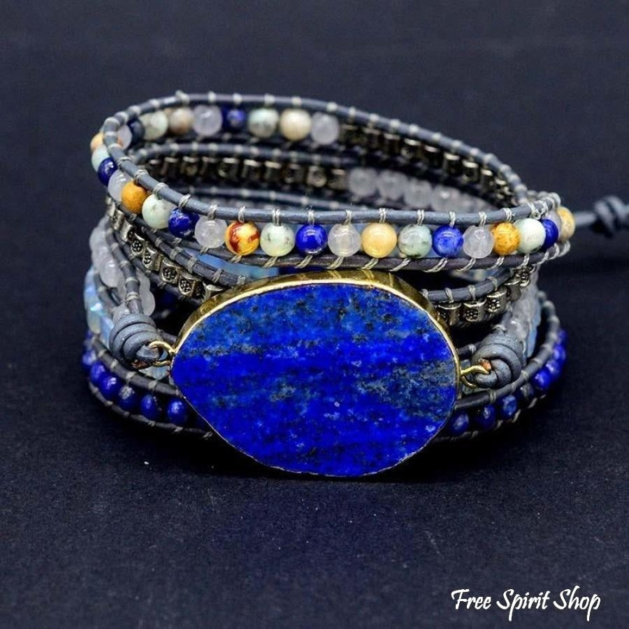 Joanna | Handmade Lapis Lazuli Stone Leather