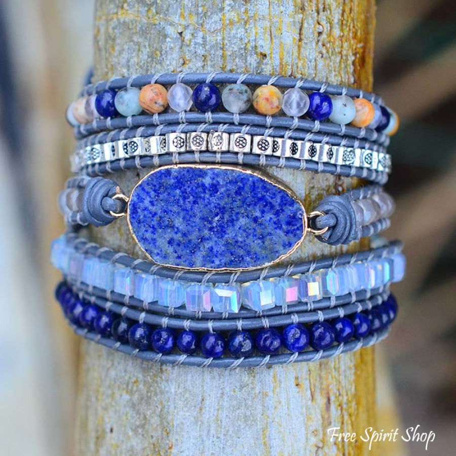 Joanna | Handmade Lapis Lazuli Stone Leather