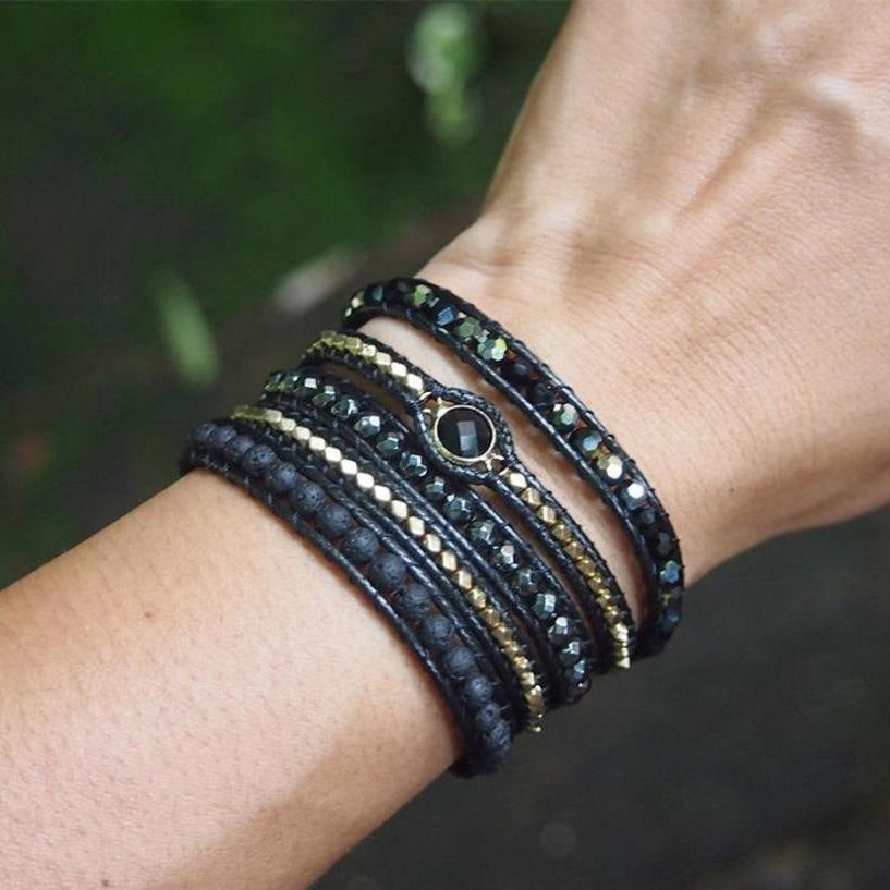 Andrea | Handmade Natural Black Lava Stone