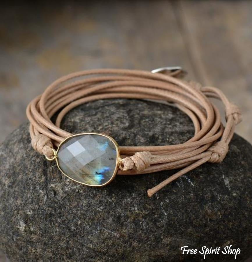 Helen | Handmade Natural Labradorite Gemstone Wrap