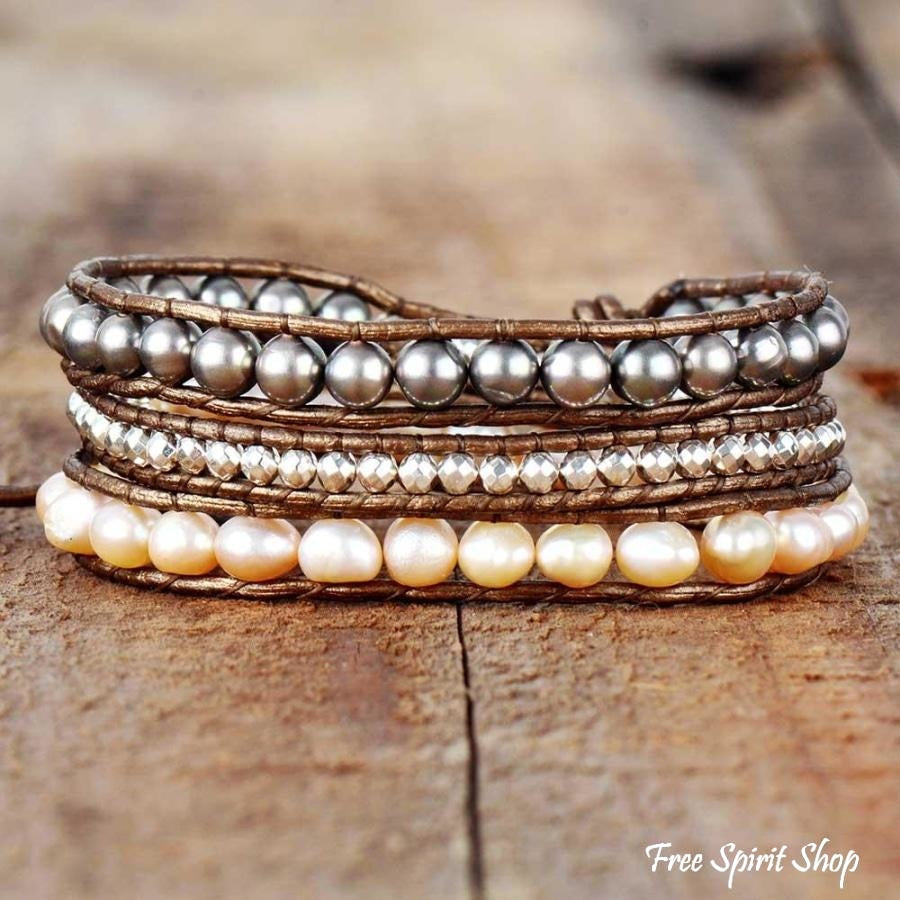 Emmeline | Handmade Two-tone Freshwater Pearl Wrap