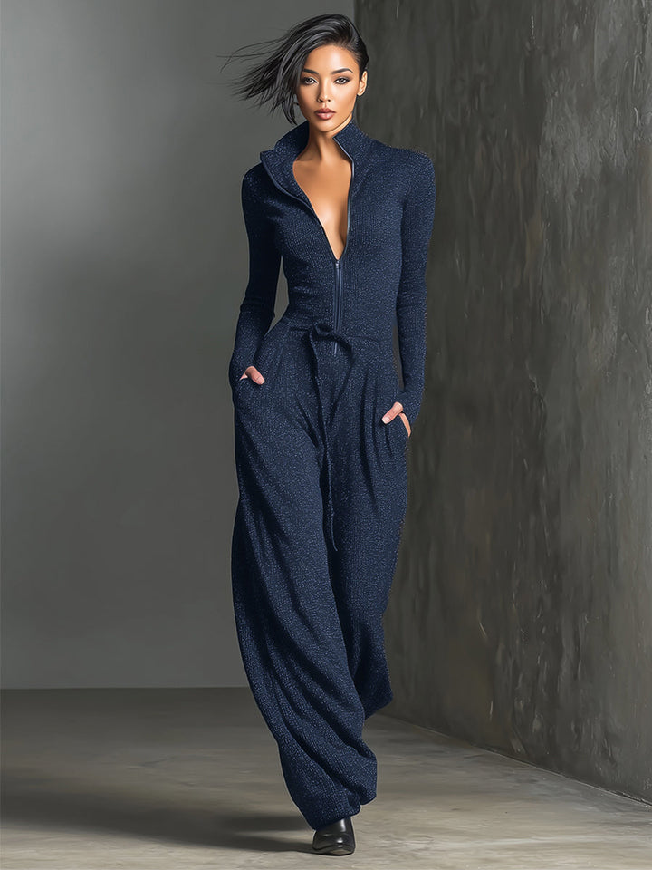 Stella | Elegant Knit Sparkling Zipper