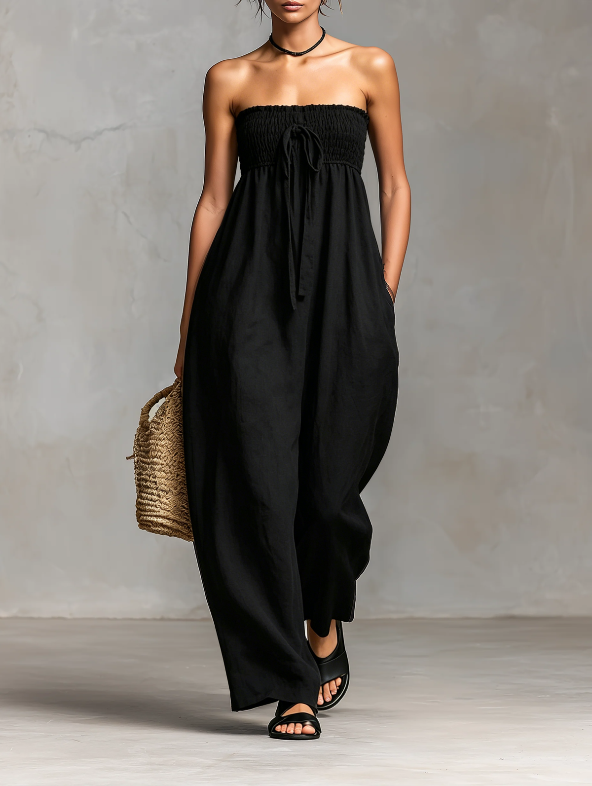 Cora | Loose-fitting Linen Blend Strapless