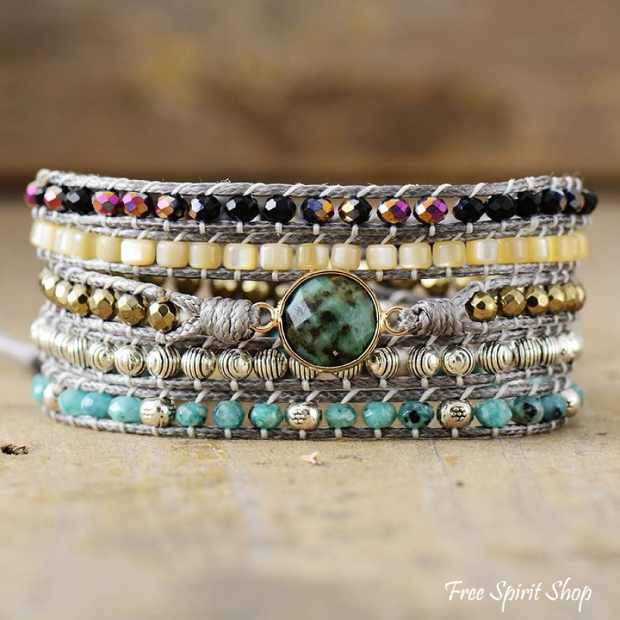 Fern | African Turquoise & Seashell Wrap