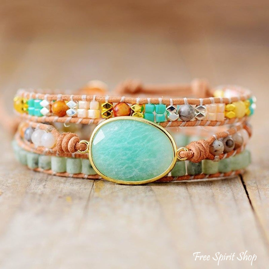 Faye | Amazonite & Agate Gemstone Wrap