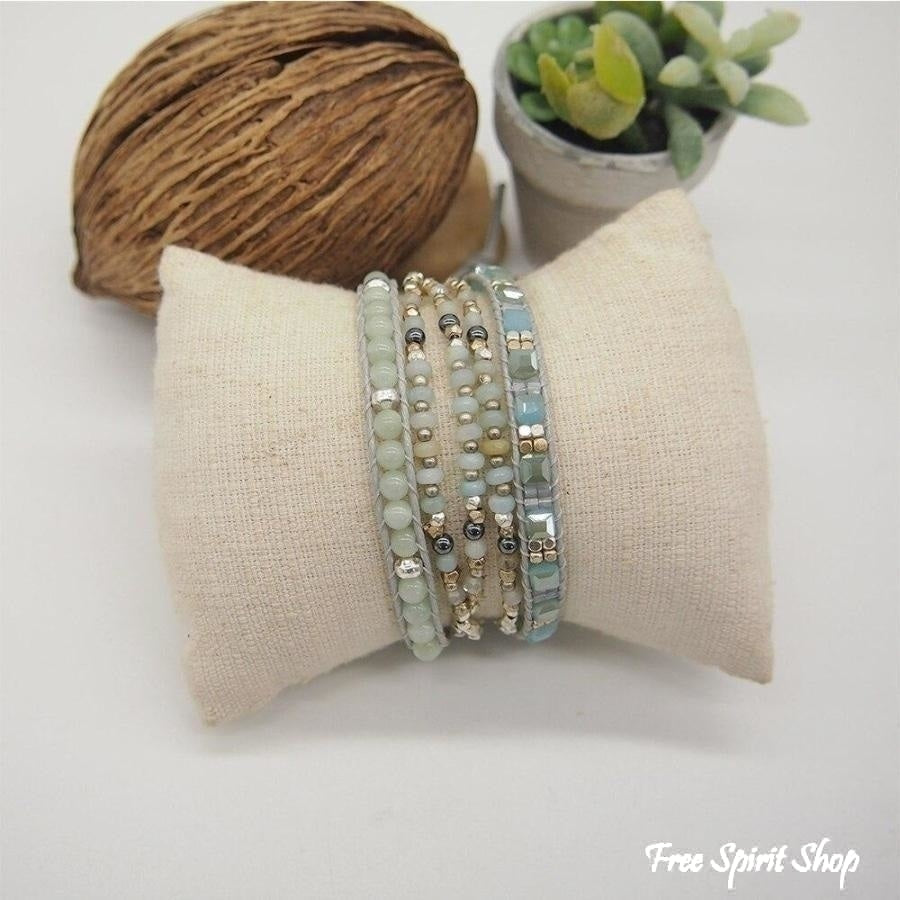 Rosa | Amazonite & Crystal Beaded Wrap