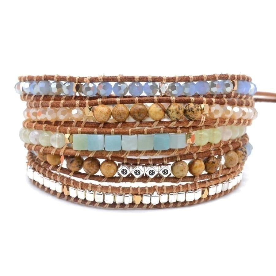 Kit | Amazonite & Jasper Leather Wrap