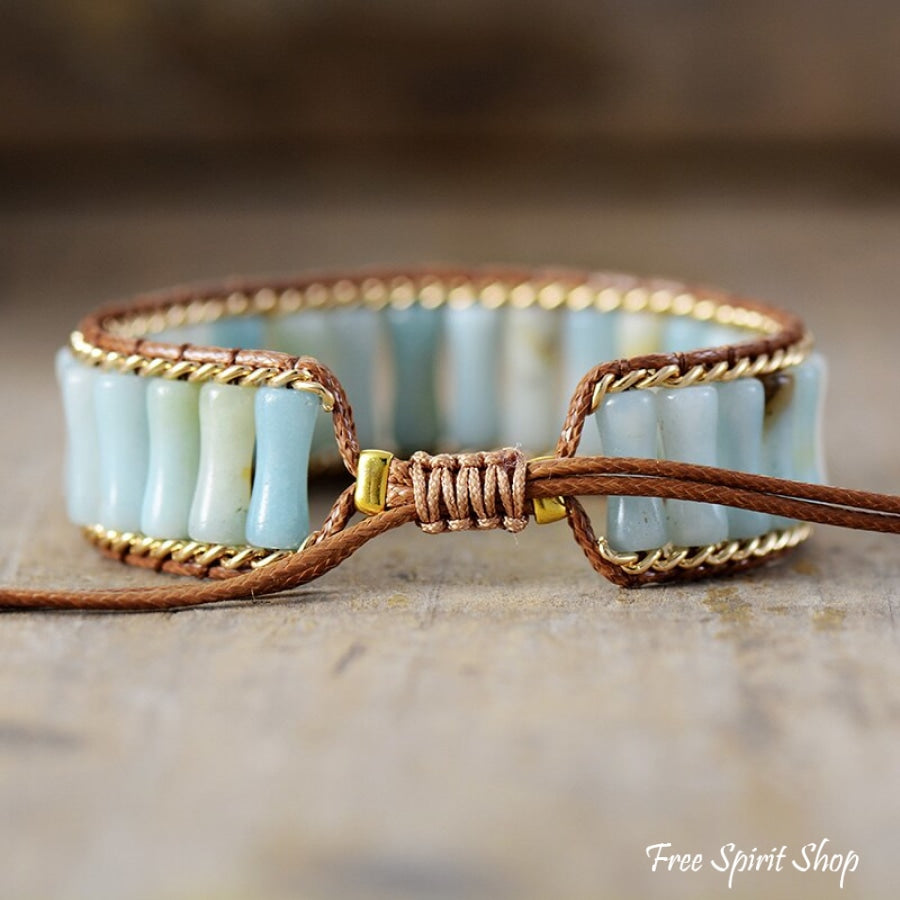 Pearl | Amazonite Tubes & Gold Chain