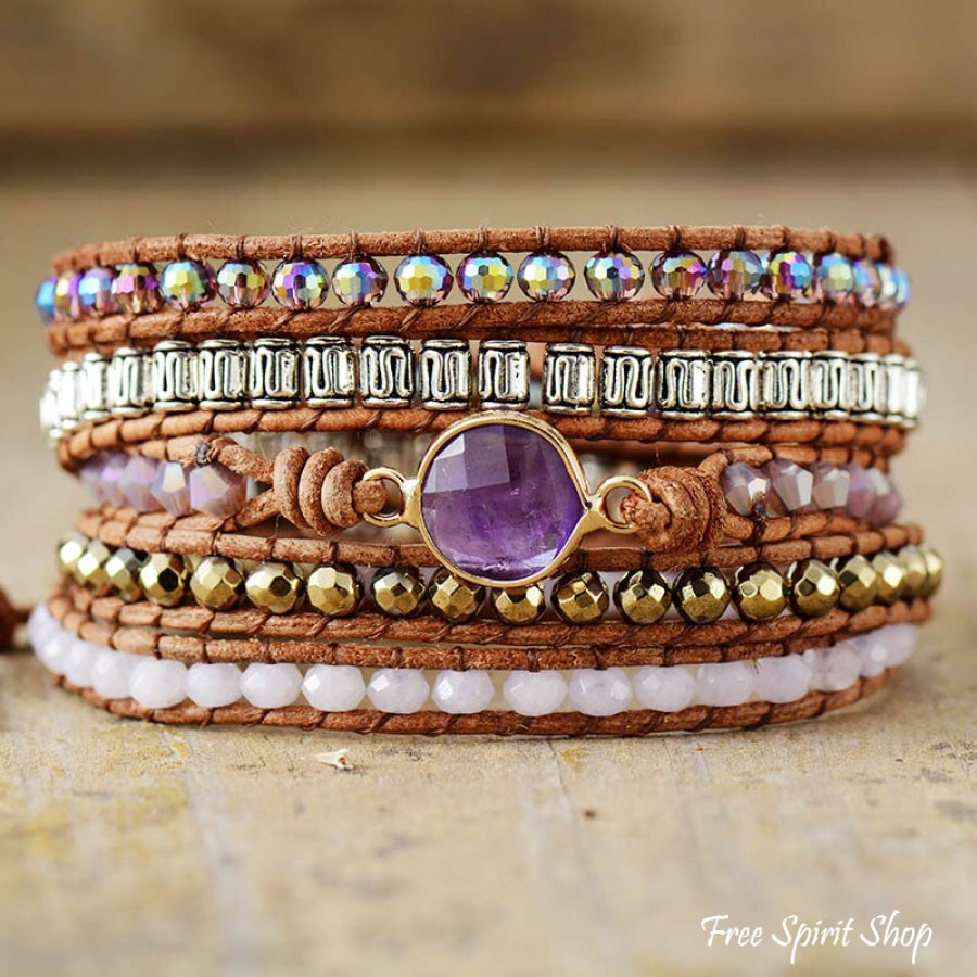 Olivia | Amethyst & Pyrite Wrap