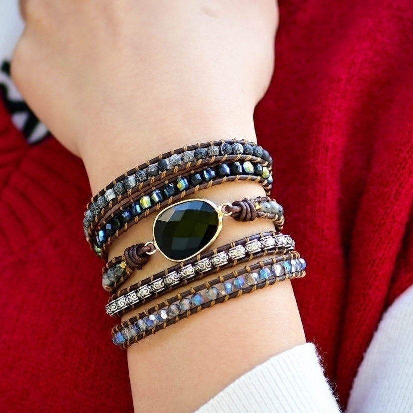 Alana | Black Onyx Beaded Wrap