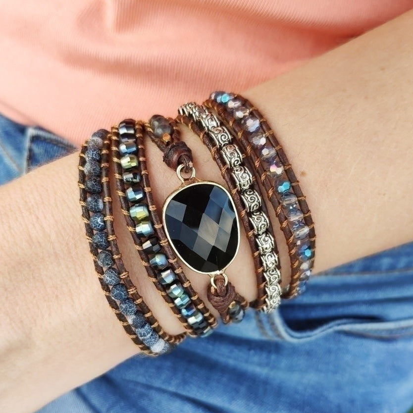 Alana | Black Onyx Beaded Wrap