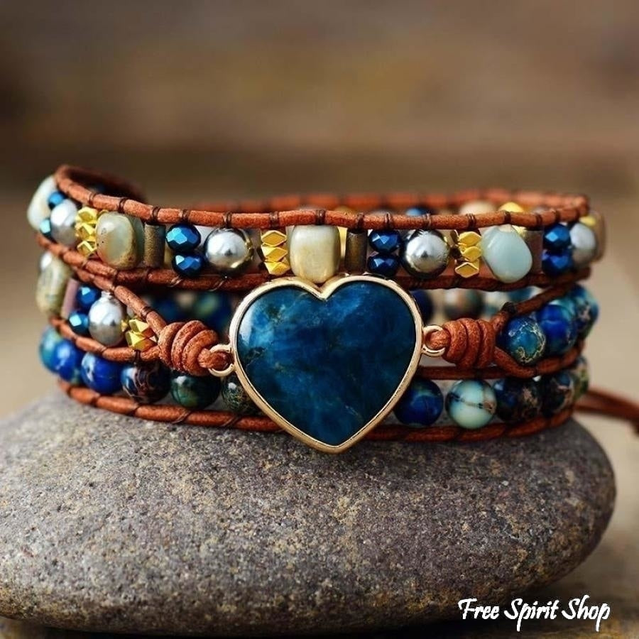 Dana | Blue Apatite Heart Wrap