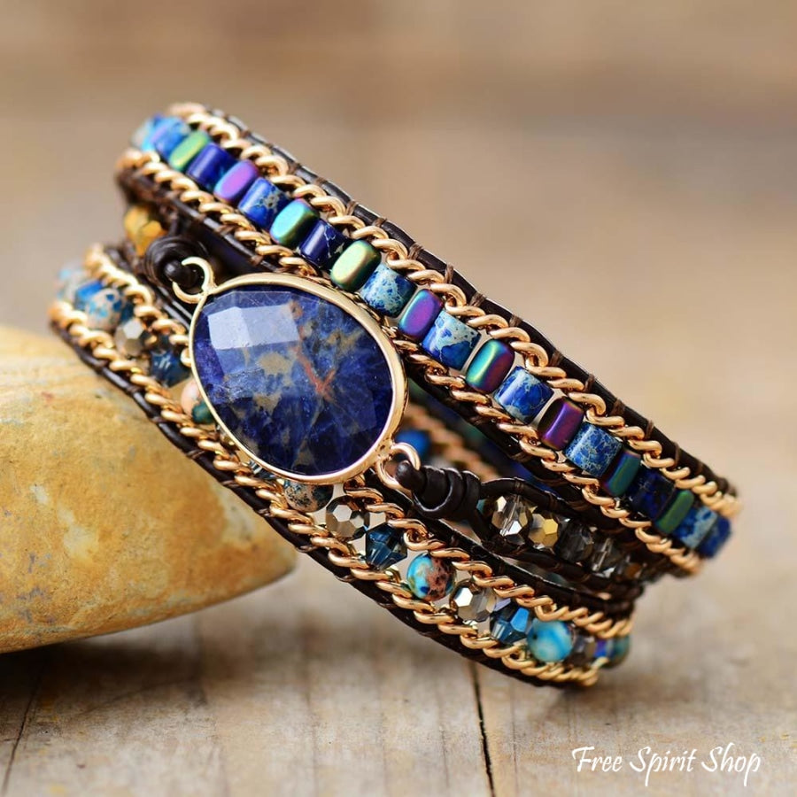 Blythe | Blue Sodalite & Jasper Wrap