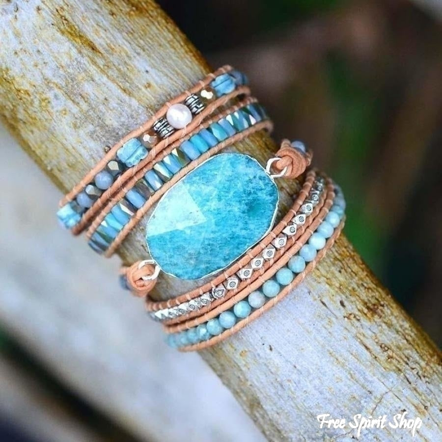Blair | Calming Amazonite Bead Wrap