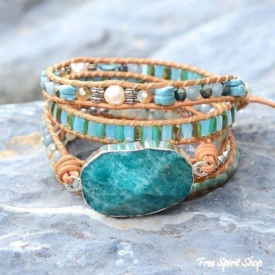 Blair | Calming Amazonite Bead Wrap
