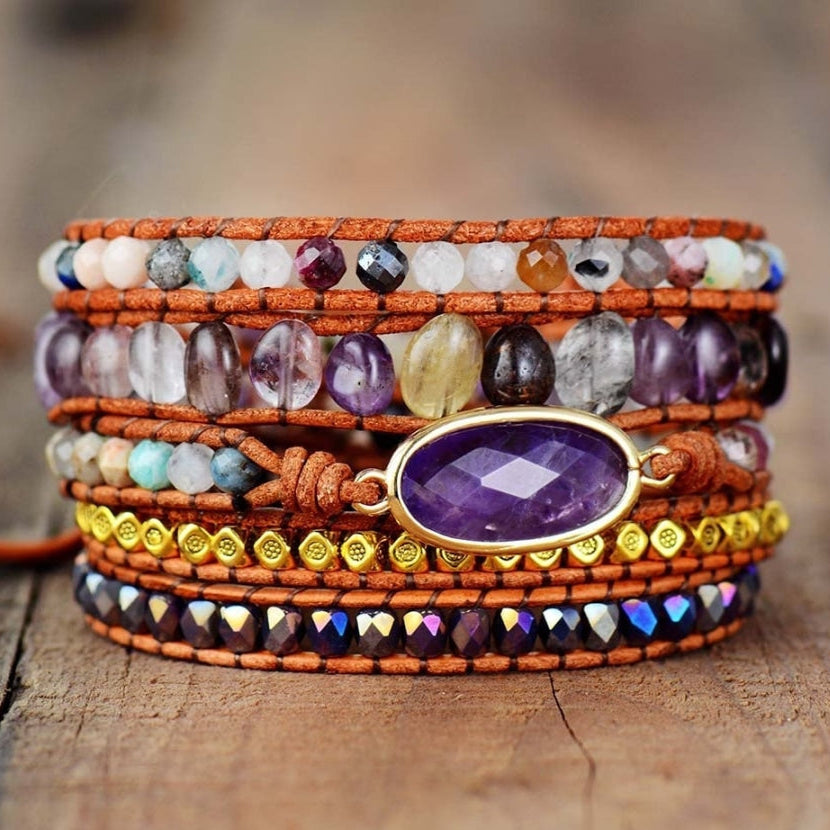 Annie | Fluorite & Amethyst Crystal Wrap