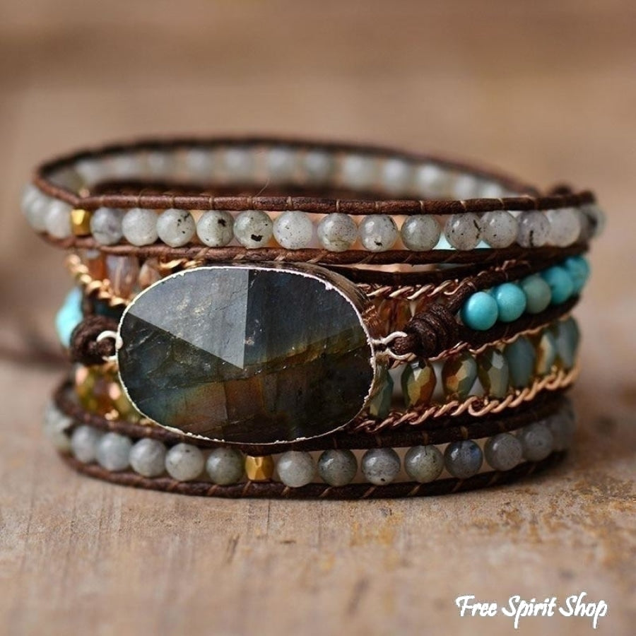Evie | Labradorite & Gold Chain Bead