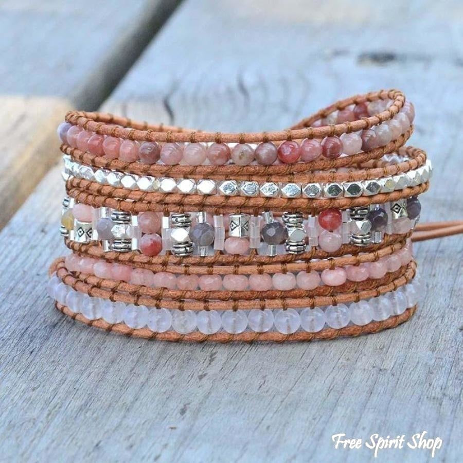 Scarlett | Pink Aventurine & Sunstone Wrap
