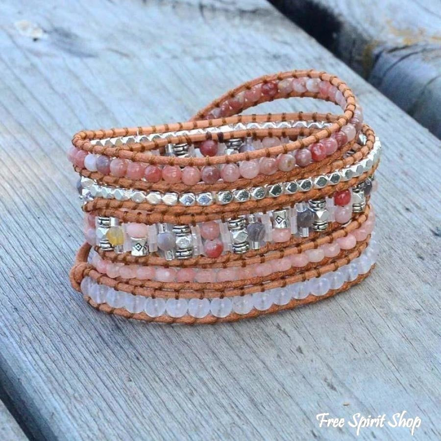 Scarlett | Pink Aventurine & Sunstone Wrap
