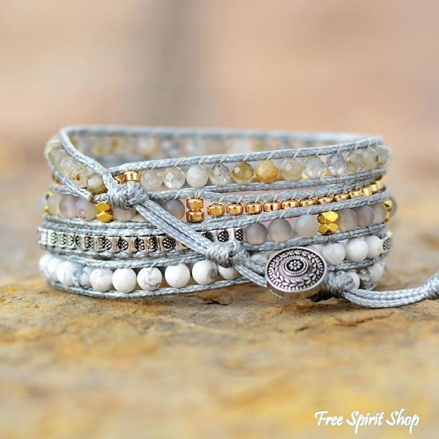 Holly | Rose Quartz Howlite & Rutilated