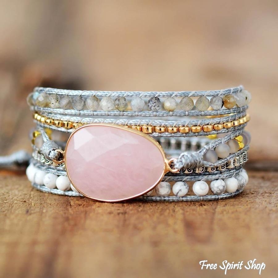 Holly | Rose Quartz Howlite & Rutilated