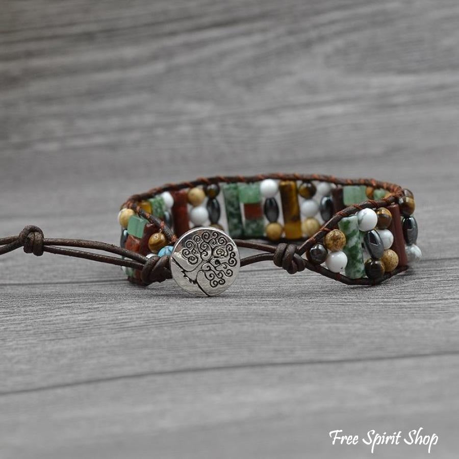 Louise | Semi-Precious Stones & Leather Tree