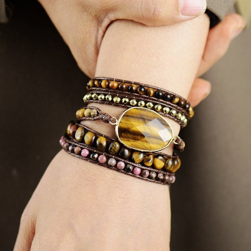 Alison | Tiger Eye & Rhodonite Wrap
