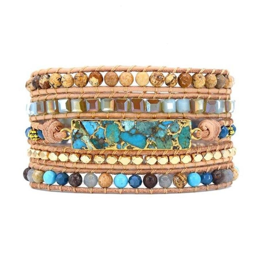 Katie | Turquoise & Jasper Beaded Wrap