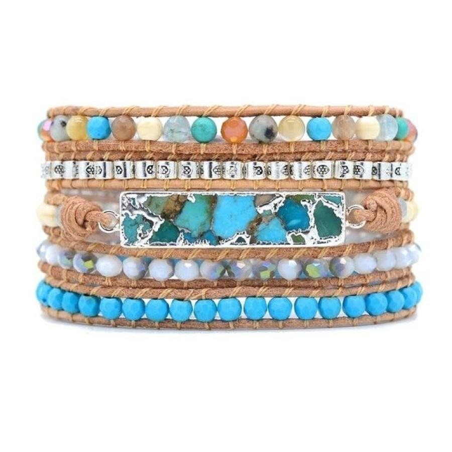 Katie | Turquoise & Jasper Beaded Wrap
