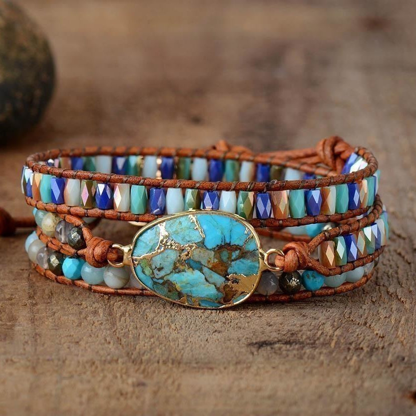 Alba | Turquoise & Jasper Wrap