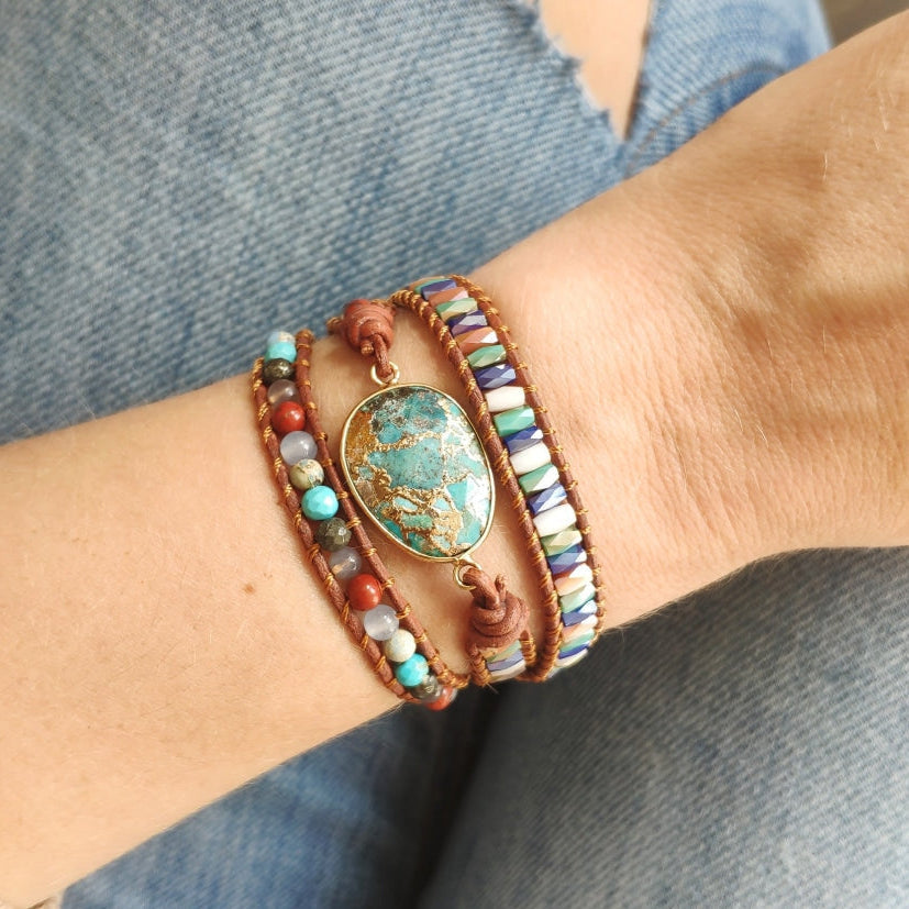 Alba | Turquoise & Jasper Wrap