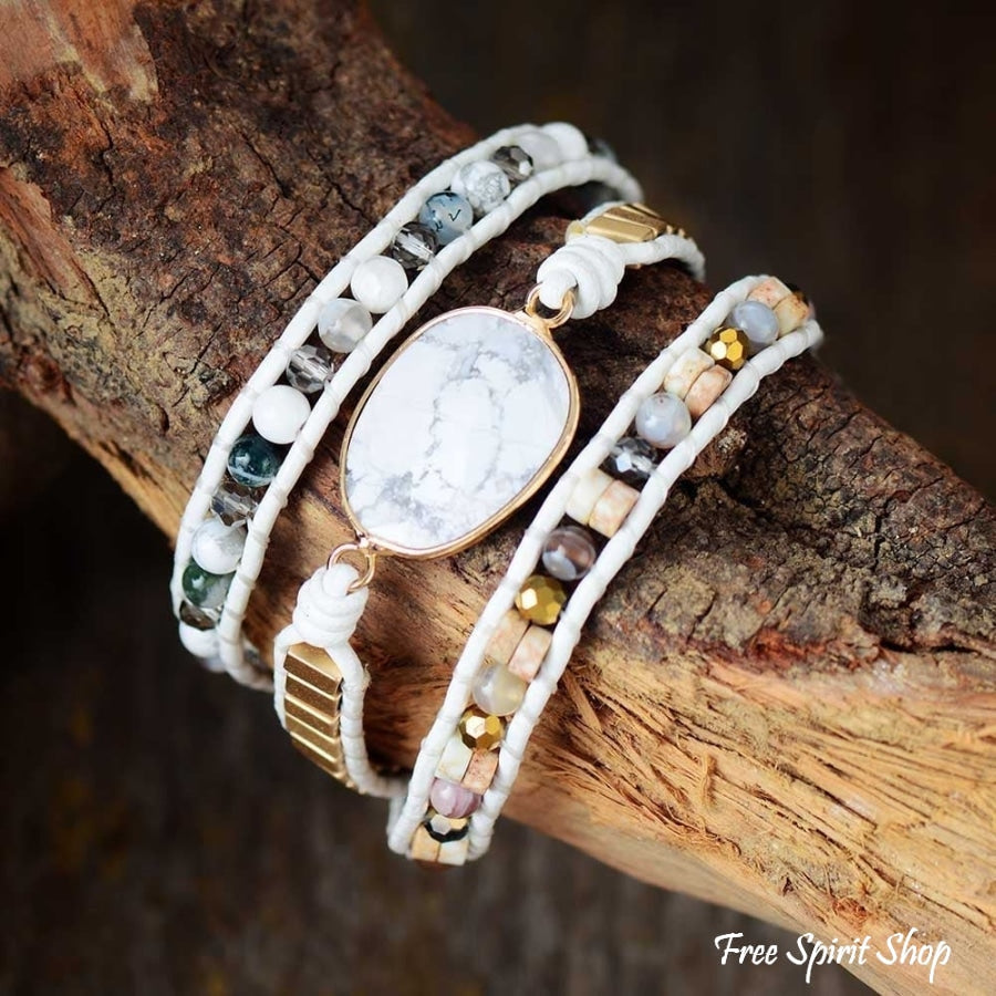 Isla | White Howlite Bead Wrap