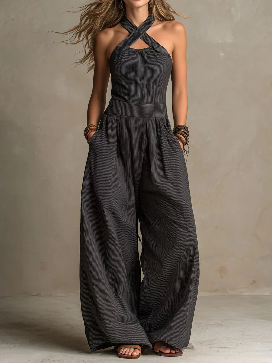 Bianca™ | Crossover jumpsuit that flatters the shoulders and slims the silhouette