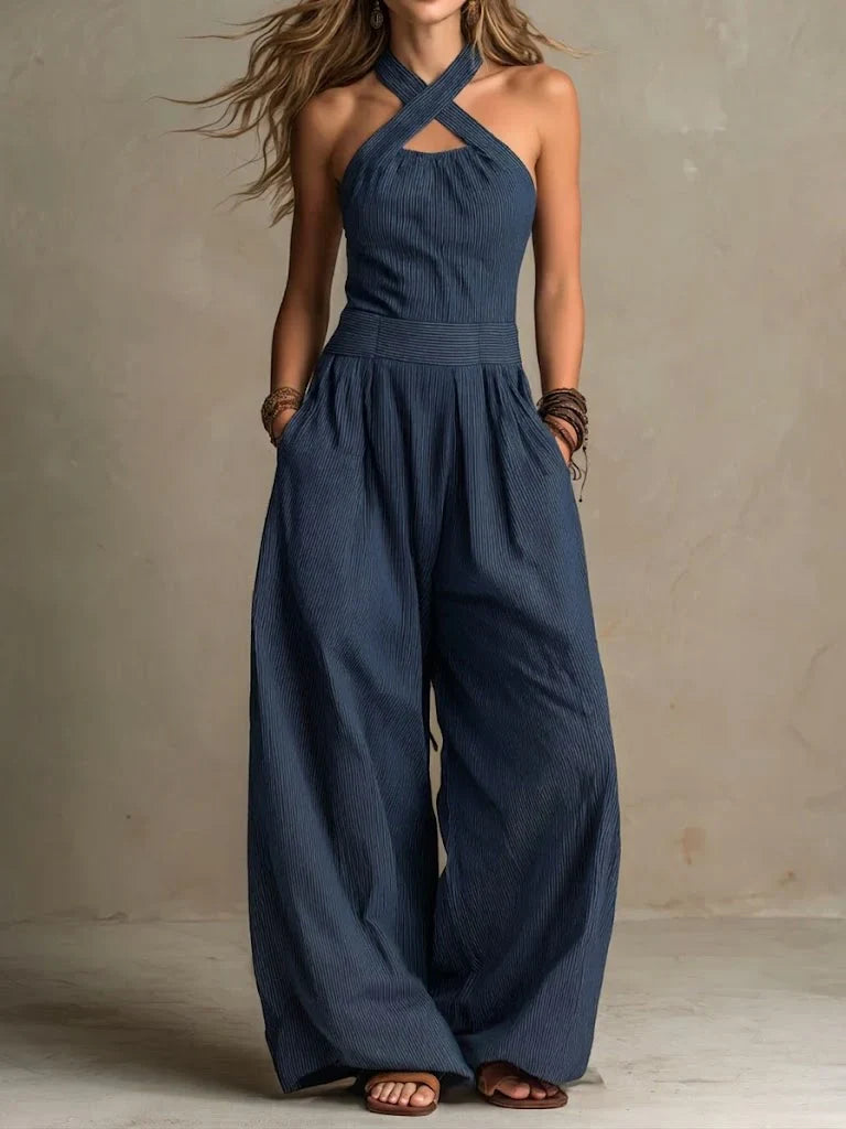 Bianca™ | Crossover jumpsuit that flatters the shoulders and slims the silhouette