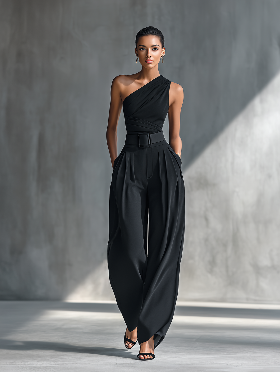 Ella | Black High-elastic Knit Top