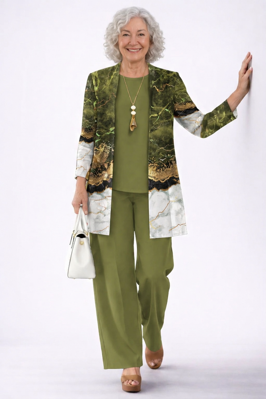 Deborah | Olive Green Three-Piece Set