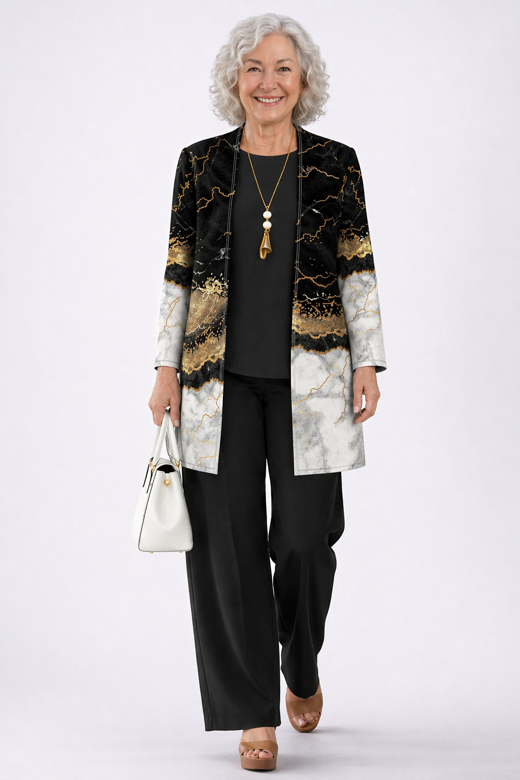 Yvonne | Black & Gold Marble Three-Piece Set
