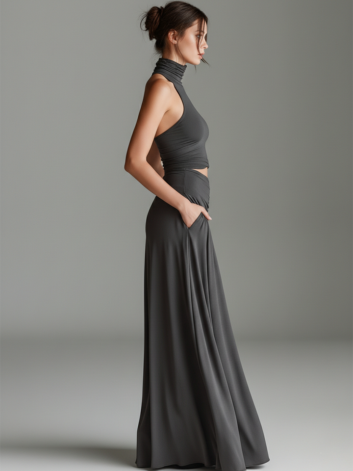 Kim | Charcoal Gray Stretch Knit